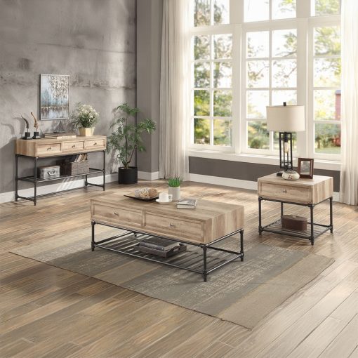 Acme Brantley II Oak & Sandy Black End Table - Image 5