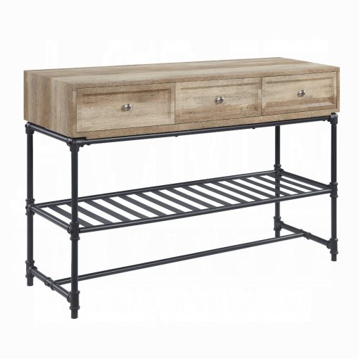 Acme Brantley II Oak & Sandy Black Sofa Table - Image 2