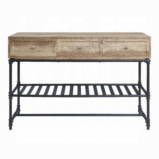 Acme Brantley II Oak & Sandy Black Sofa Table - Image 3