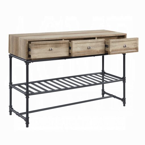 Acme Brantley II Oak & Sandy Black Sofa Table - Image 4