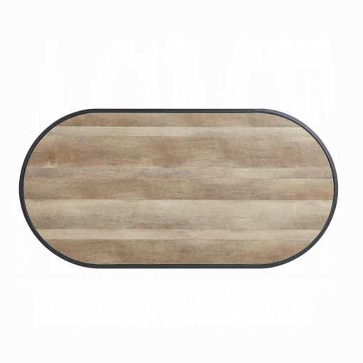Acme Brantley Oak & Sandy Black Oval Coffee Table - Image 4