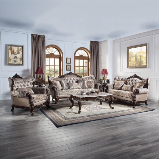 Acme Benbek Marble & Antique Oak End Table - Image 5