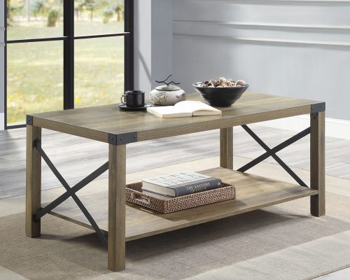 Acme Abiram Rustic Oak Coffee Table