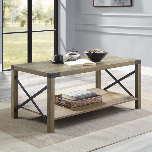 Acme Abiram Rustic Oak Coffee Table