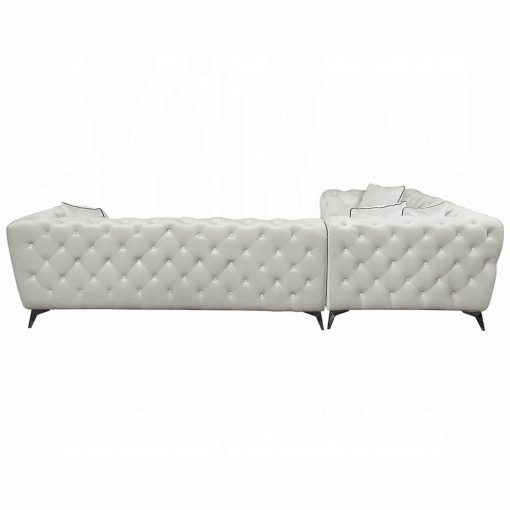 Acme Atronia Beige Fabric Sectional Sofa with 4 Pillows - Image 5