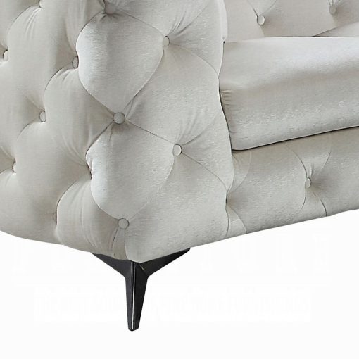 Acme Atronia Beige Fabric Sectional Sofa with 4 Pillows - Image 6