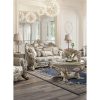 Acme Danae Fabric, Champagne & Gold Loveseat with 5 Pillows