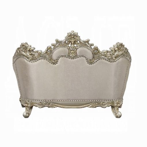 Acme Danae Fabric, Champagne & Gold Loveseat with 5 Pillows - Image 5
