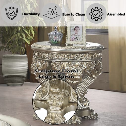 Acme Danae Champagne & Gold End Table - Image 4