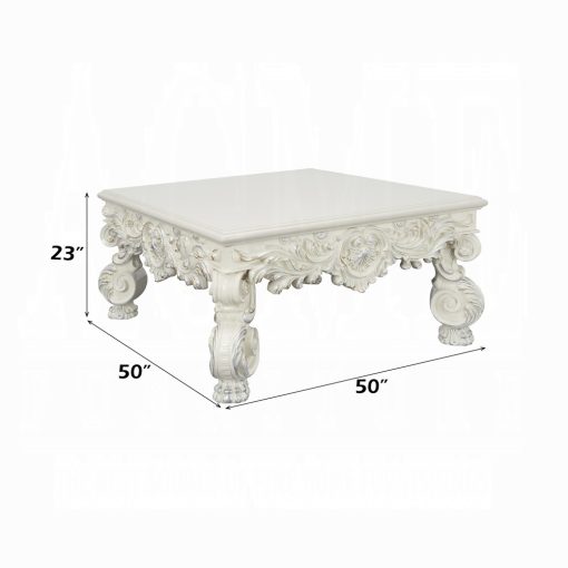 Acme Adara Antique White Coffee Table - Image 7