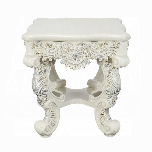Acme Adara Antique White End Table - Image 3