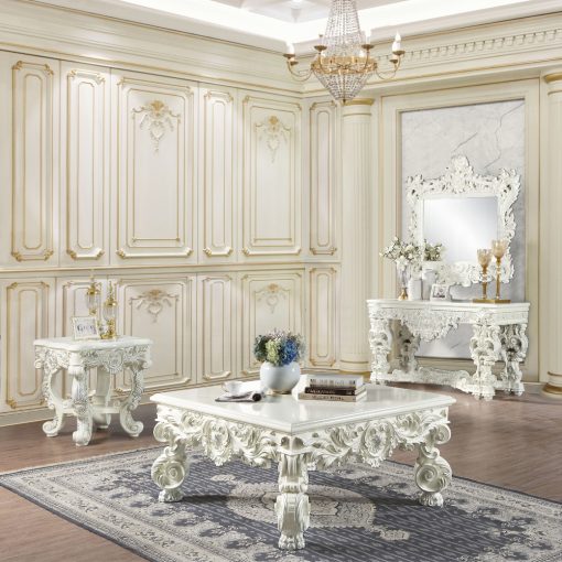 Acme Adara Antique White End Table - Image 5