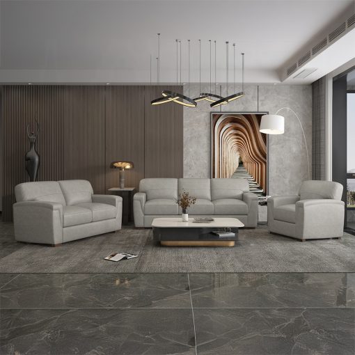Acme Cornelia Pearl Gray Leather Sofa - Image 4