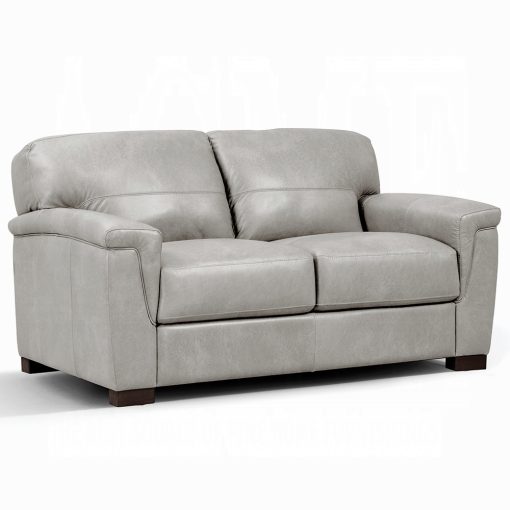 Acme Cornelia Pearl Gray Leather Loveseat - Image 2