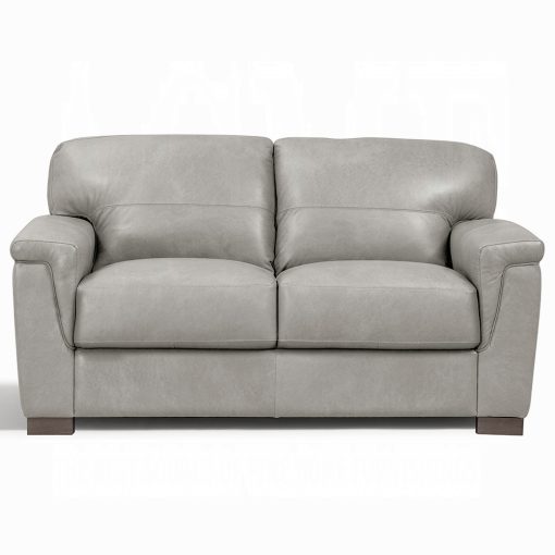 Acme Cornelia Pearl Gray Leather Loveseat - Image 3
