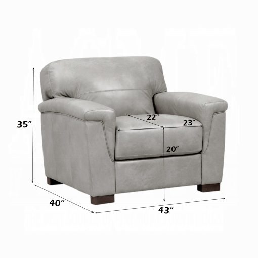 Acme Cornelia Pearl Gray Leather Chair - Image 5