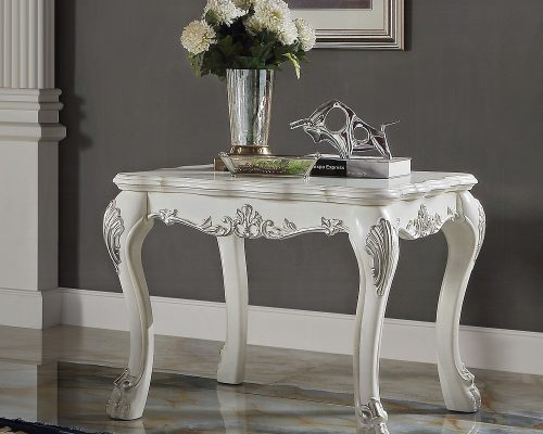 Acme Dresden Bone White End Table