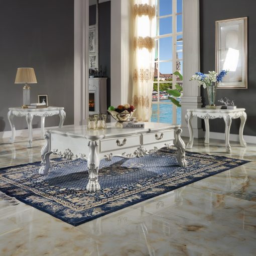 Acme Dresden Bone White End Table - Image 6