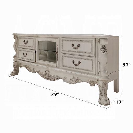 Acme Dresden Bone White TV Stand - Image 3