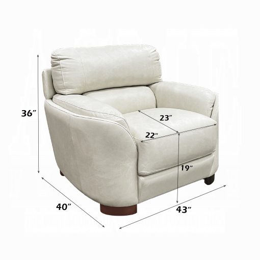 Acme Edrice Ice Gray Top Grain Leather Chair - Image 8