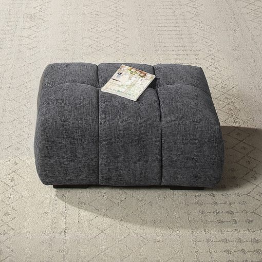Acme Chosen Gray Chenille Ottoman