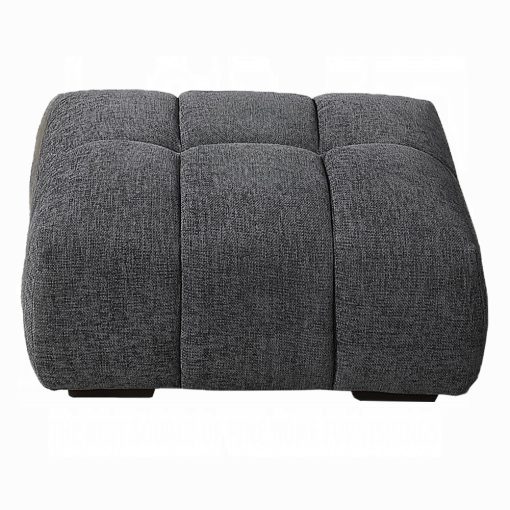 Acme Chosen Gray Chenille Ottoman - Image 2
