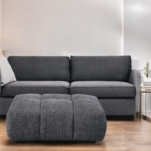 Acme Chosen Gray Chenille Ottoman - Image 5