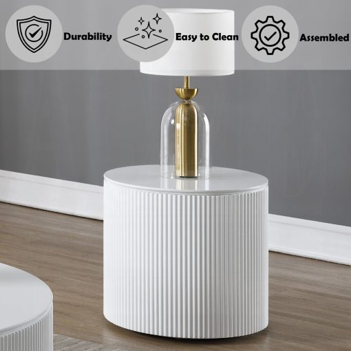 Acme Dyllan White High Gloss End Table - Image 4