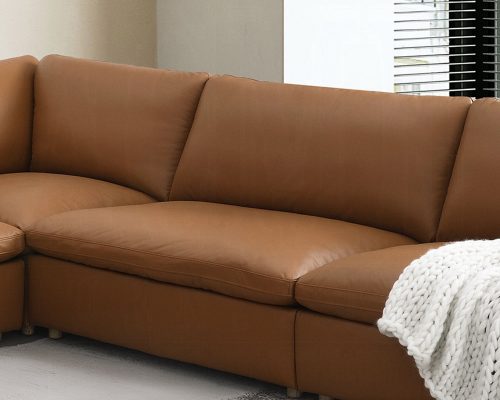 Acme Brighton Brown Top Grain Leather Modular Armless Chair