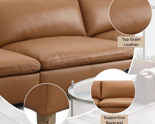 Acme Brighton Brown Top Grain Leather Modular Armless Chair