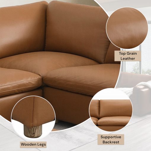 Acme Brighton Brown Top Grain Leather Modular - Wedge