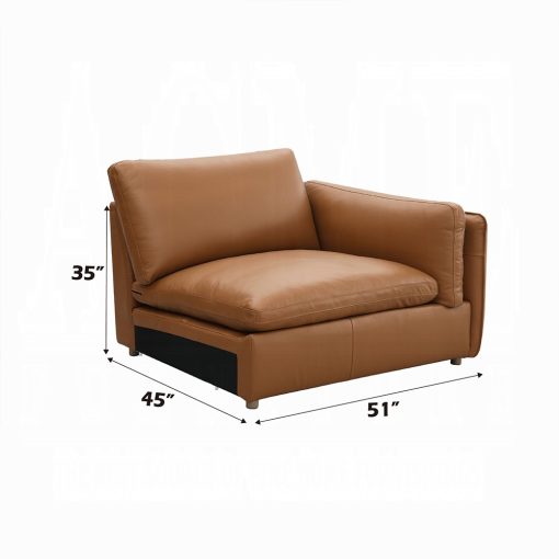 Acme Brighton Brown Top Grain Leather Modular - Right Facing Arm Chair