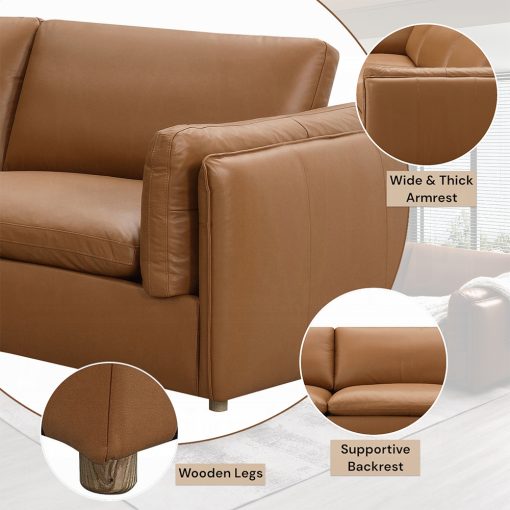 Acme Brighton Brown Top Grain Leather Modular - Right Facing Arm Chair