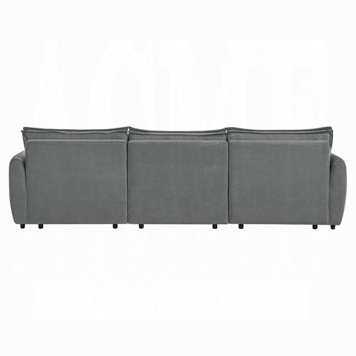 Acme Eaden Gray Chenille Power Sofa with Sleeper - Image 6