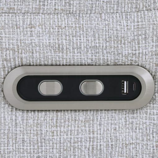 Acme Eastre Beige Chenille Power Motion Sofa with USB Port - Image 5