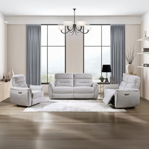 Acme Eastre Beige Chenille Power Motion Loveseat with USB Port - Image 8