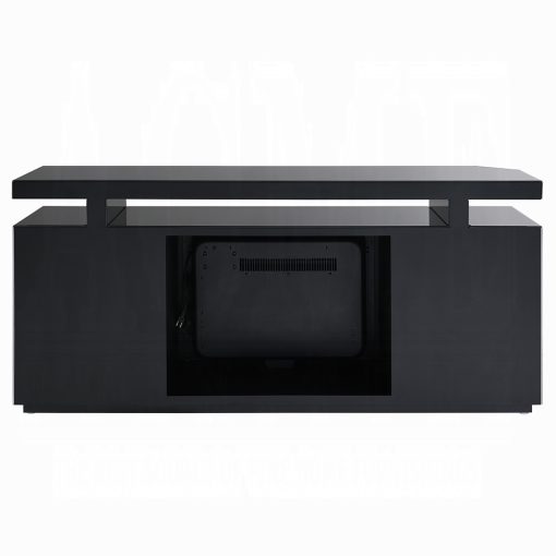 Acme Drisana Black Mirrored TV Stand with Fireplace - Image 5