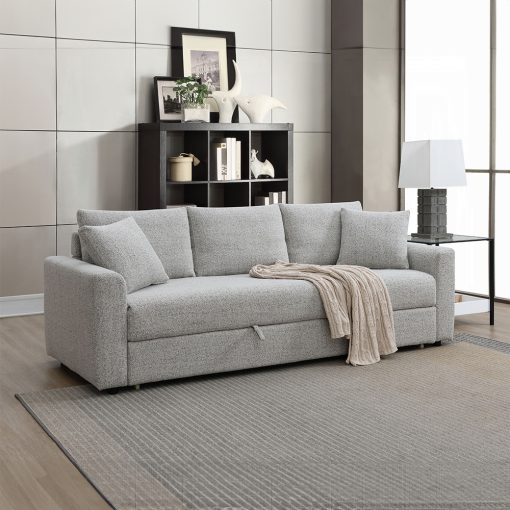 Acme Connie Gray Boucle Sofa with Sleeper