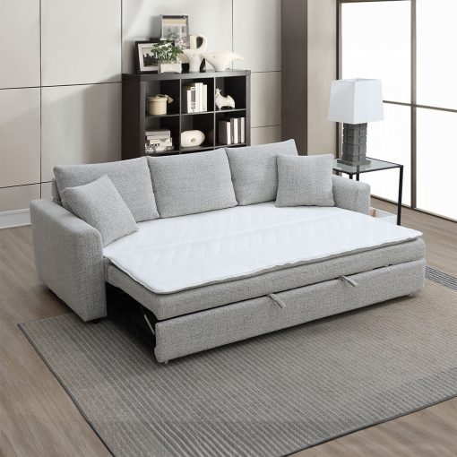 Acme Connie Gray Boucle Sofa with Sleeper - Image 9