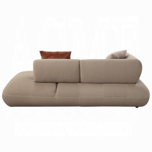 Acme Carrick Beige Sandwich Mesh Fabric Sectional Sofa with 6 Pillows - Image 12