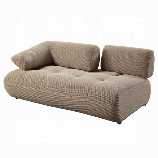 Acme Carrick Beige Sandwich Mesh Fabric Sectional Sofa with 6 Pillows - Image 5