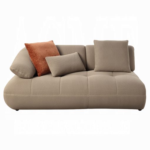 Acme Carrick Beige Sandwich Mesh Fabric Sectional Sofa with 6 Pillows - Image 6