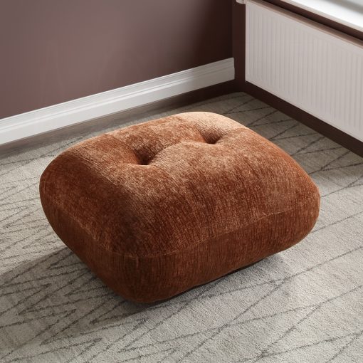 Acme Carrick Rust Brown Chenille Ottoman