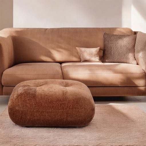 Acme Carrick Rust Brown Chenille Ottoman - Image 7