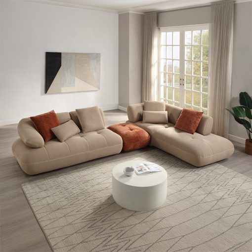 Acme Carrick Rust Brown Chenille Ottoman - Image 9