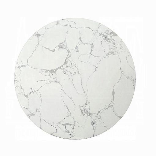 Acme Clayten White Natural Marble Top & Espreeso End Table - Image 3