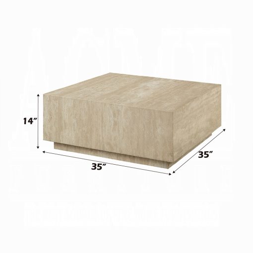 Acme Deon Beige Marble Coffee Table - Image 4