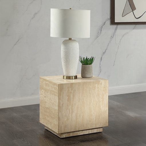 Acme Deon Beige Travertine End Table