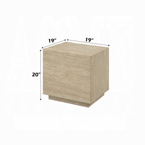 Acme Deon Beige Travertine End Table - Image 5