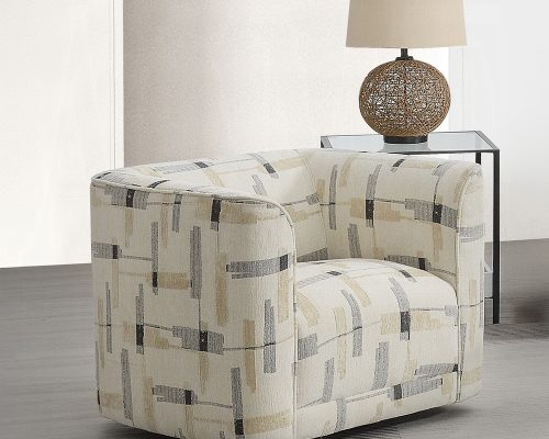 Acme Darya Beige Pattern Fabric Chair with Swivel